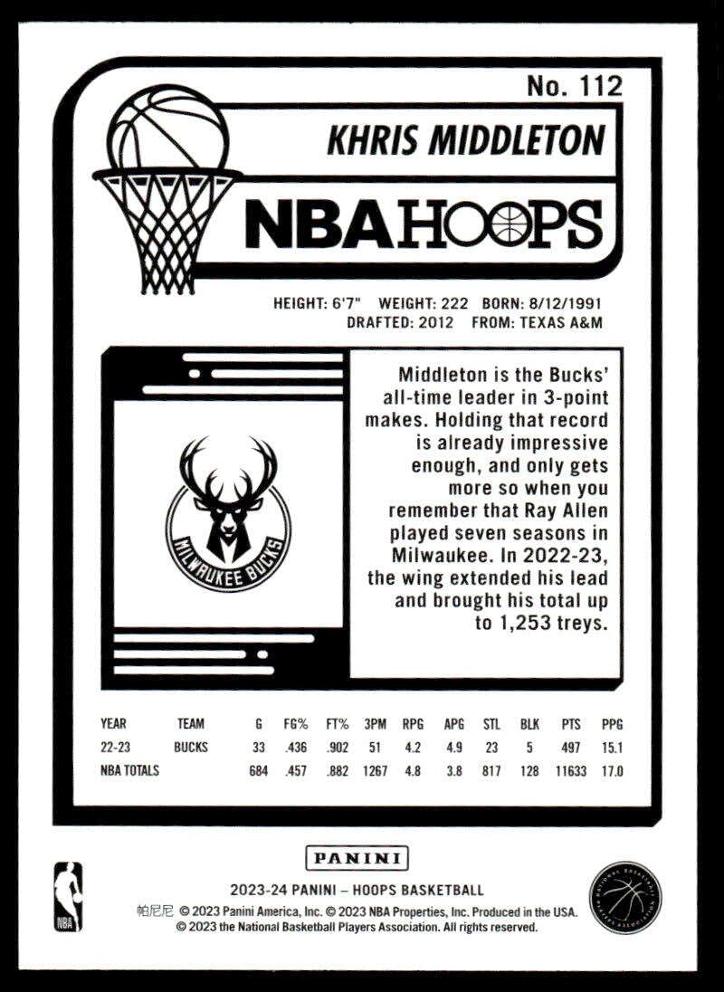 その他 Khris Middleton rc auto panini 2024-25 Panini Select #161 Khris Middleton /299 Light Sky
